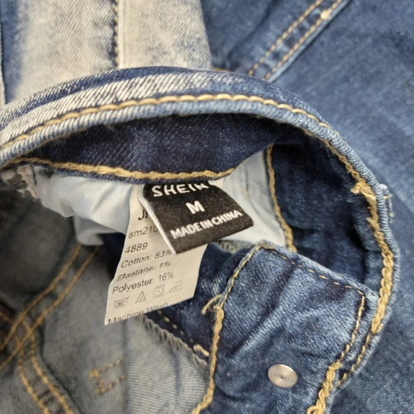 SHEIN Men's Contrast Distressed Jeans - Picture 5 of 7